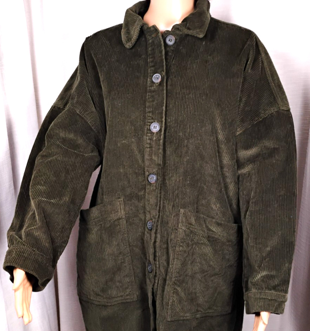 Corduroy Chore Barn Coat Wide Wale Drop Shoulder 100 Cotton Heritage Olive 12